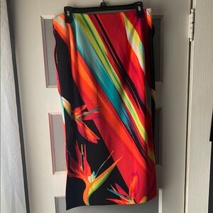 Worthington Vibrant Multicolor Midi Skirt